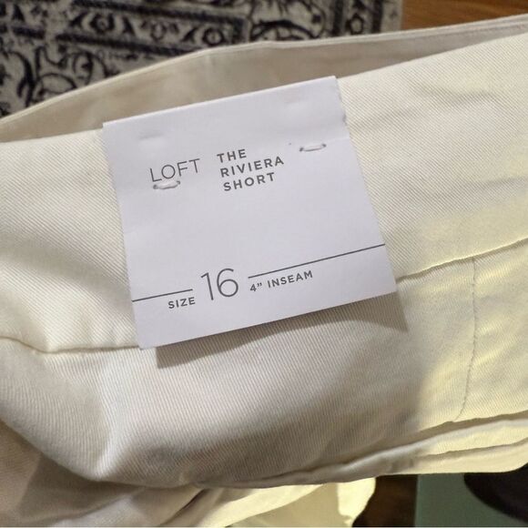 LOFT the riviera High Waist White Scalloped Shorts nwt - Picture 9 of 9